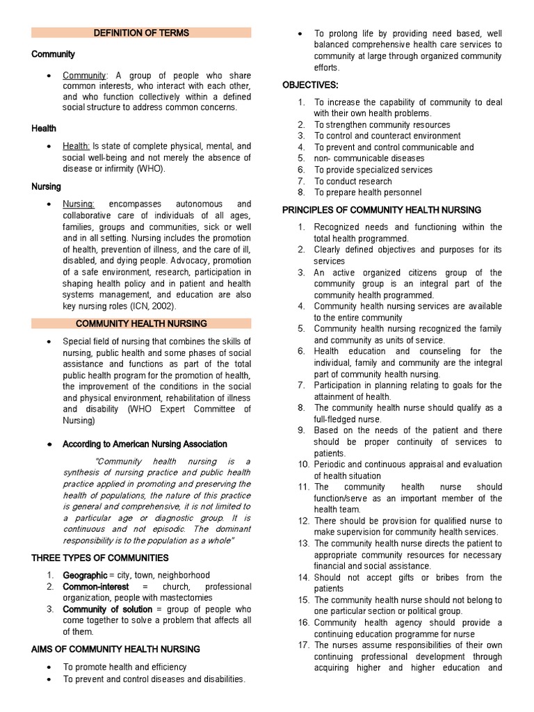 A Comprehensive Overview of Community Health Nursing Its Definition