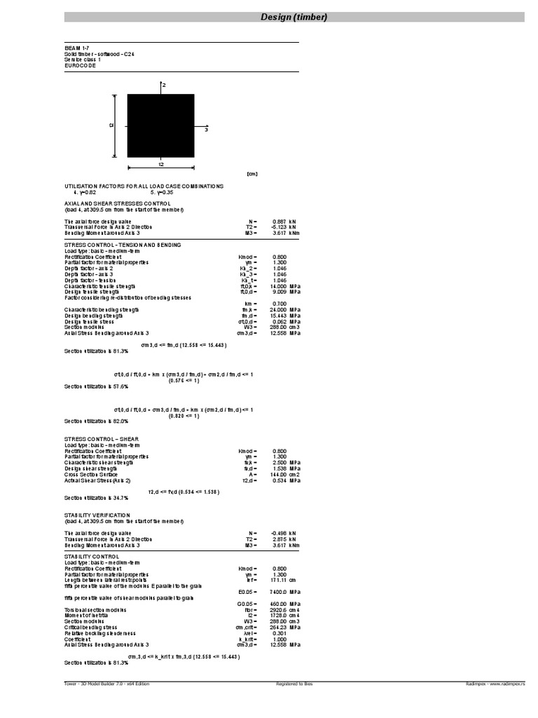 Design and Stress Analysis of a Solid Timber Beam Based on Eurocode ...