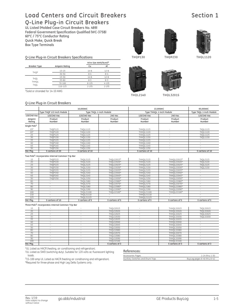 Q-Line Circuit Breakers Overview | PDF | Alternating Current ...
