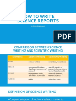 How To Write Science Reports: by Edgar Medallo