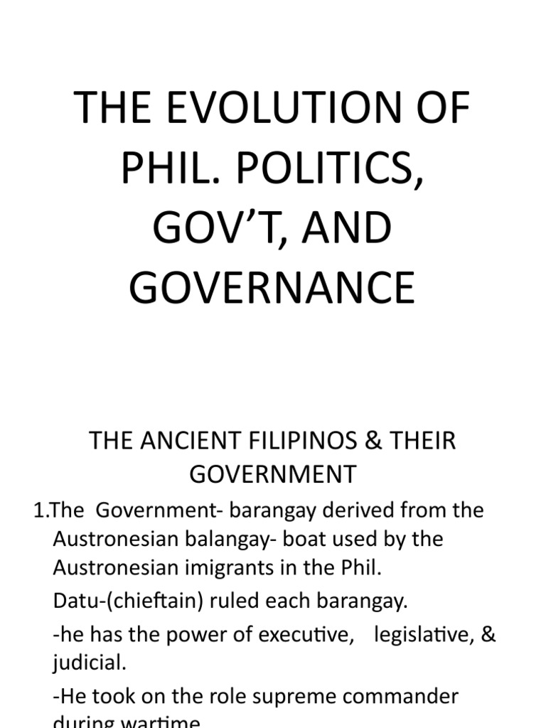 Evolution of Philippine Governance History | PDF | Philippines | Government