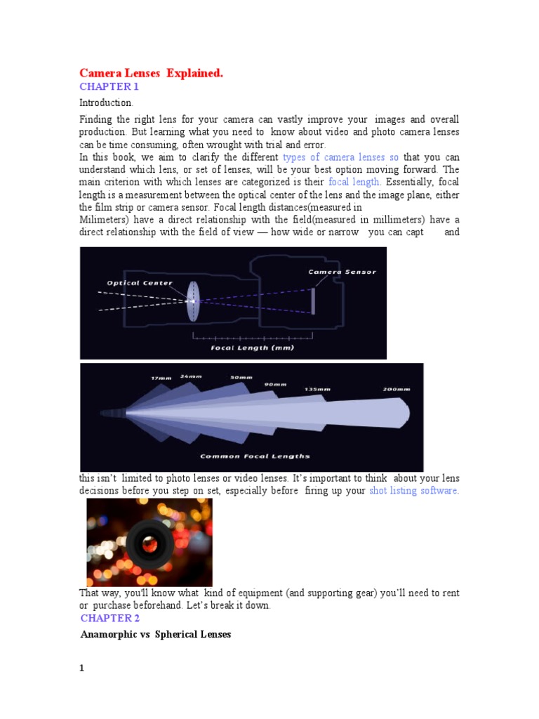 CAMERA LENSES EXPLAINED (AutoRecovered) | PDF | Zoom Lens | Camera Lens