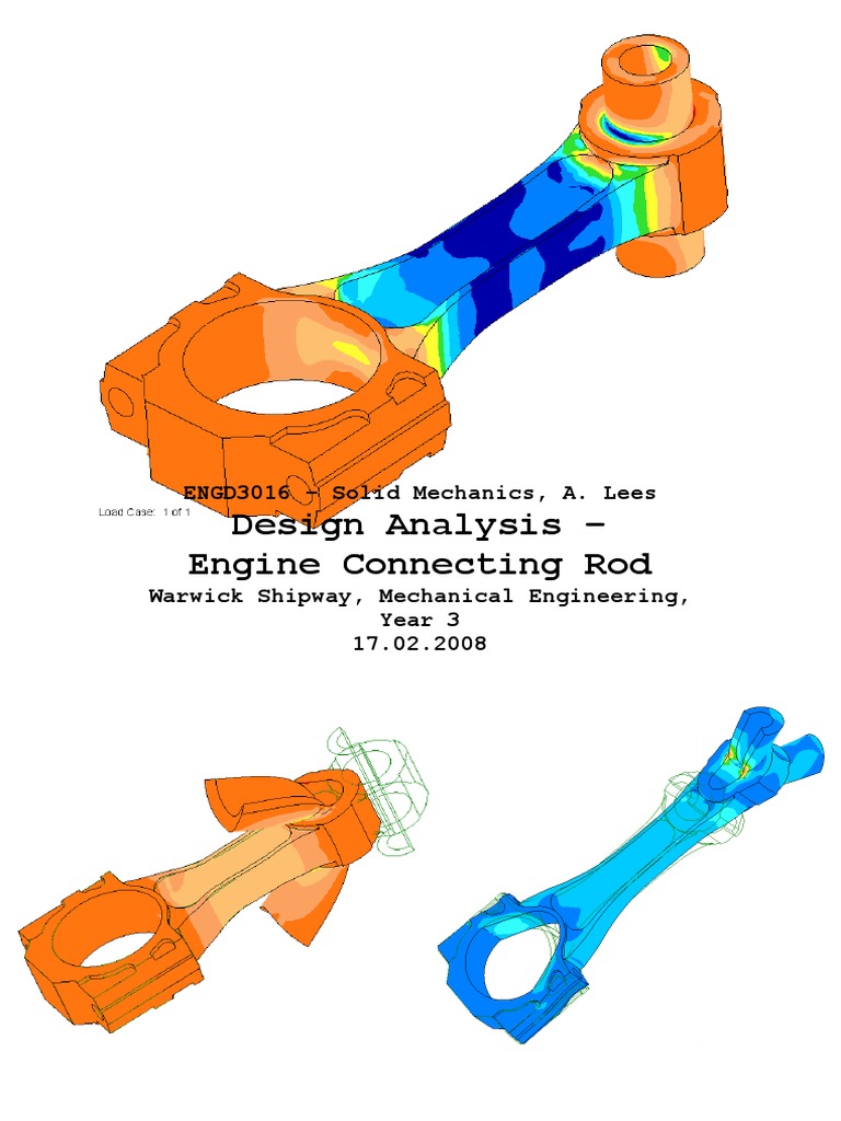 Connecting Rod Analysis | PDF | Stress (Mechanics) | Piston