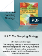 Unit 7: The Sampling Strategy