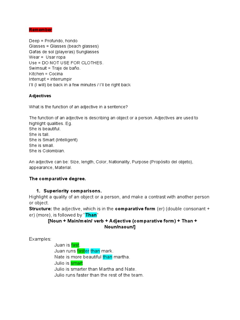Comparative Adjectives Explained | PDF | Adjective | Linguistic Typology