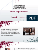 Universidad Tecnológica de El Salvador: Hotel Departments