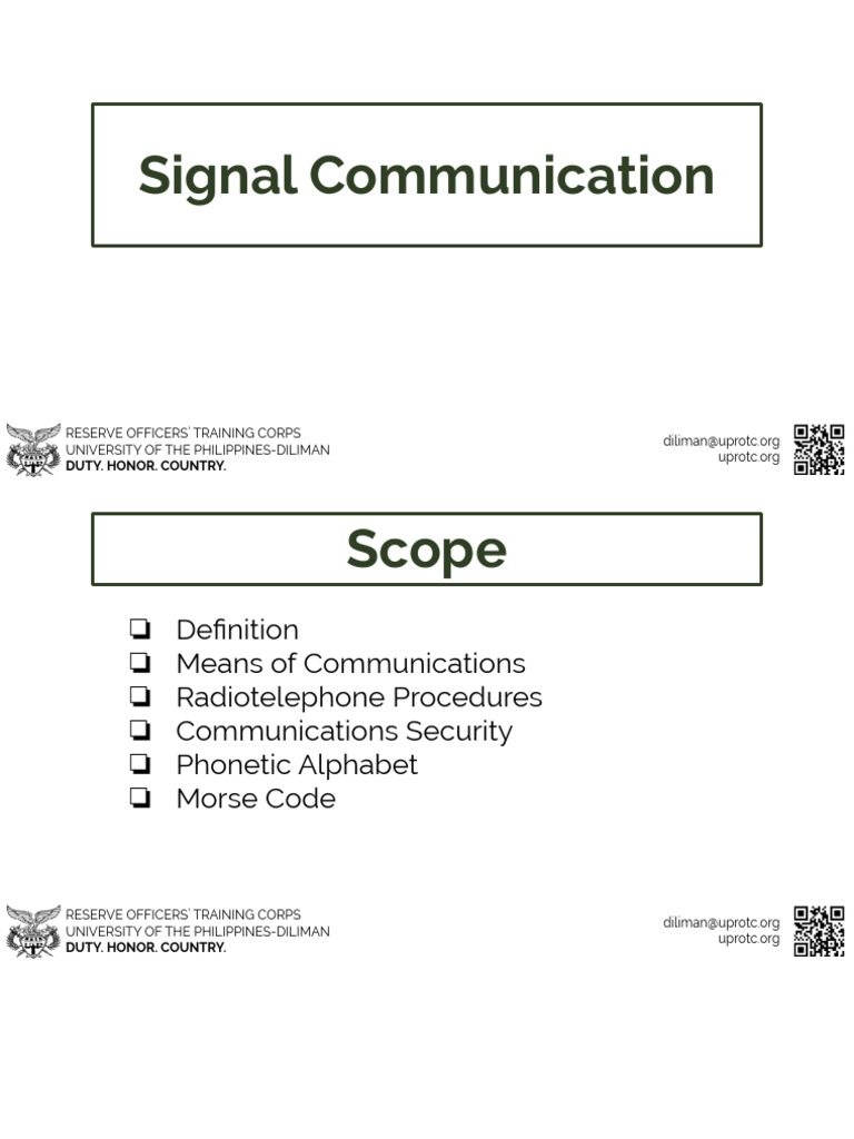 Signal Communication in ROTC Training | PDF | Radio | Classified ...