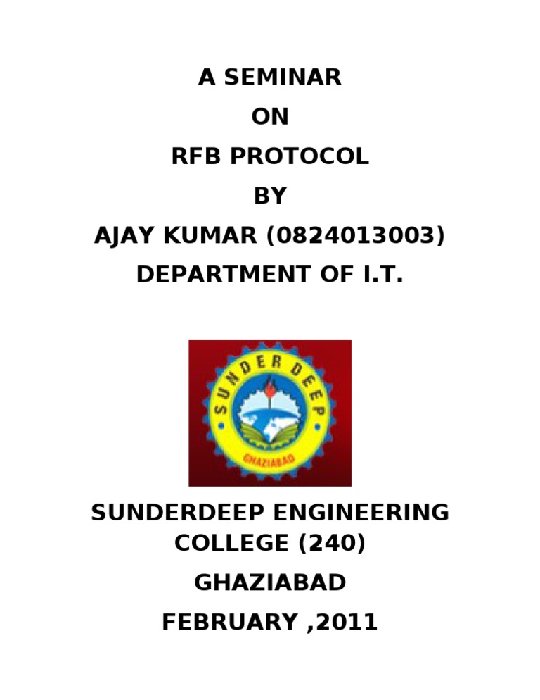 RFB Protocol Seminar by Ajay Kumar | PDF | Science & Mathematics