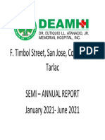 F. Timbol Street, San Jose, Concepcion, Tarlac Semi - Annual Report January 2021-June 2021