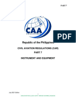 Republic of The Philippines: Civil Aviation Regulations (Car) Instrument and Equipment
