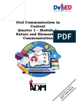 OralCom - Q1 - M1 - Nature and Elements of Communication