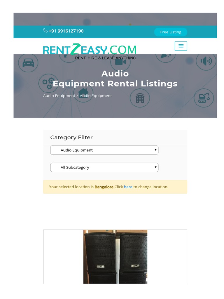 Music System Rental, Rent DJ System & JBL Speaker Rental | PDF | Sound ...