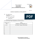 Monthly Transmittal of Final Reports: Office of The Lupong Tagapamayapa