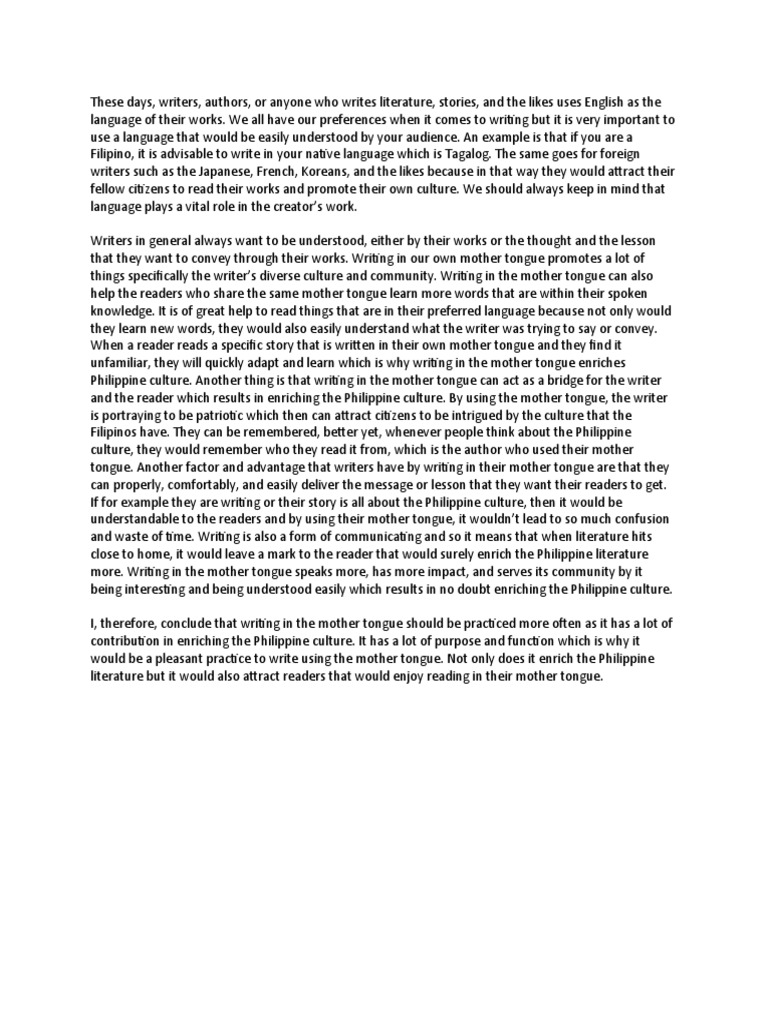 Dayauon, Ayessha Joyce U. - essAY | PDF | Writers | First Language
