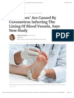 Forbes Article Covid Toes' Are Caused by Coronavirus Infecting The Lining of Blood Vessels, Says New Study