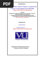 Final Project Format For Profitability Ratio Analysis
