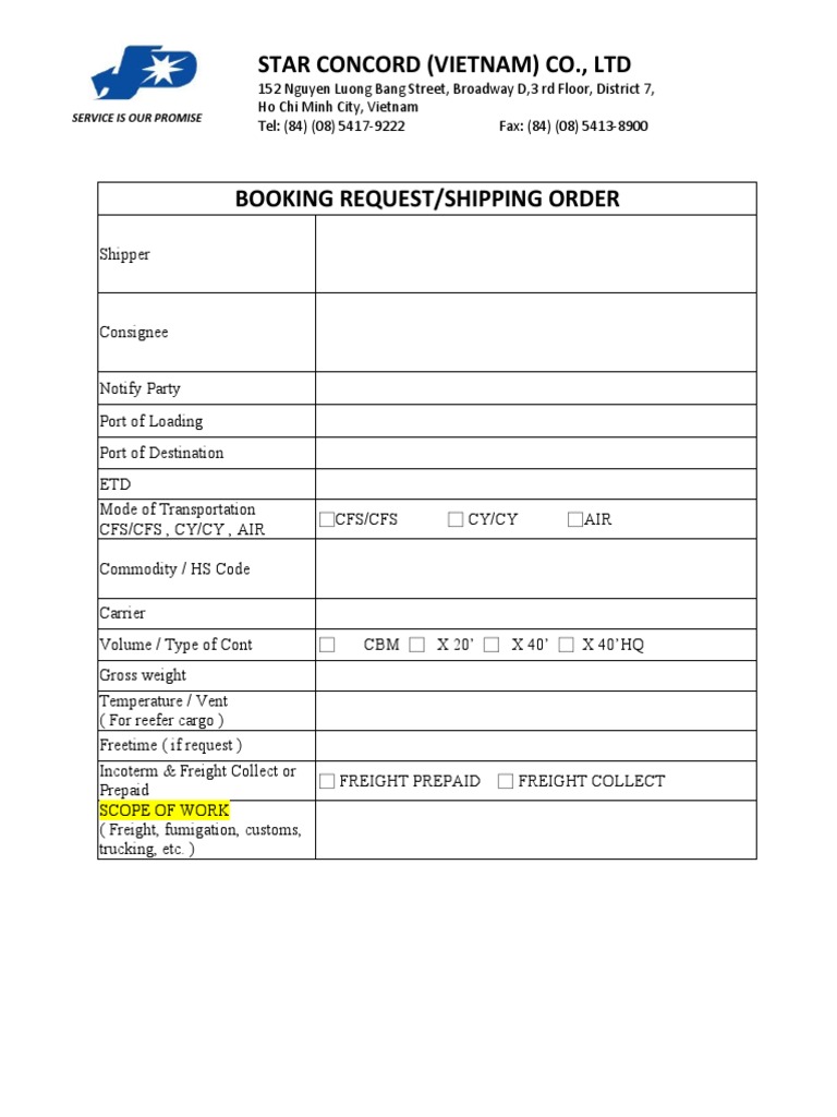 Booking Form | PDF