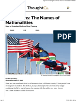 Demonyms The Names of Nationalities