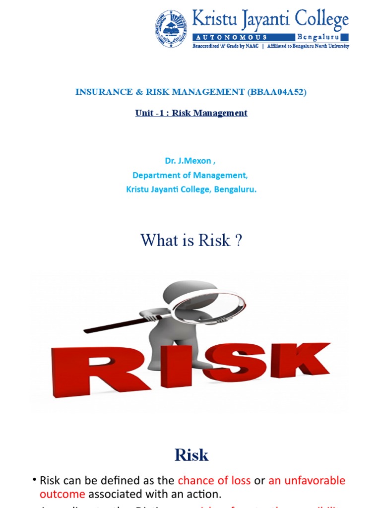 Risk Management PPT - Dr.J.Mexon | PDF | Risk Management | Risk