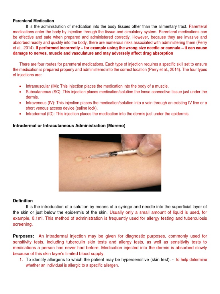 Parenteral Medication Guide | PDF | Injection (Medicine) | Intravenous ...