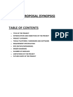 Project Proposal (Synopsis) : Table of Contents