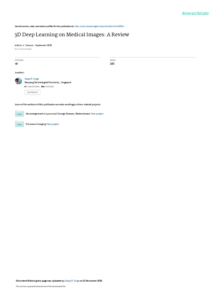 3D Deep Learning On Medical Images A Review PDF Deep Learning
