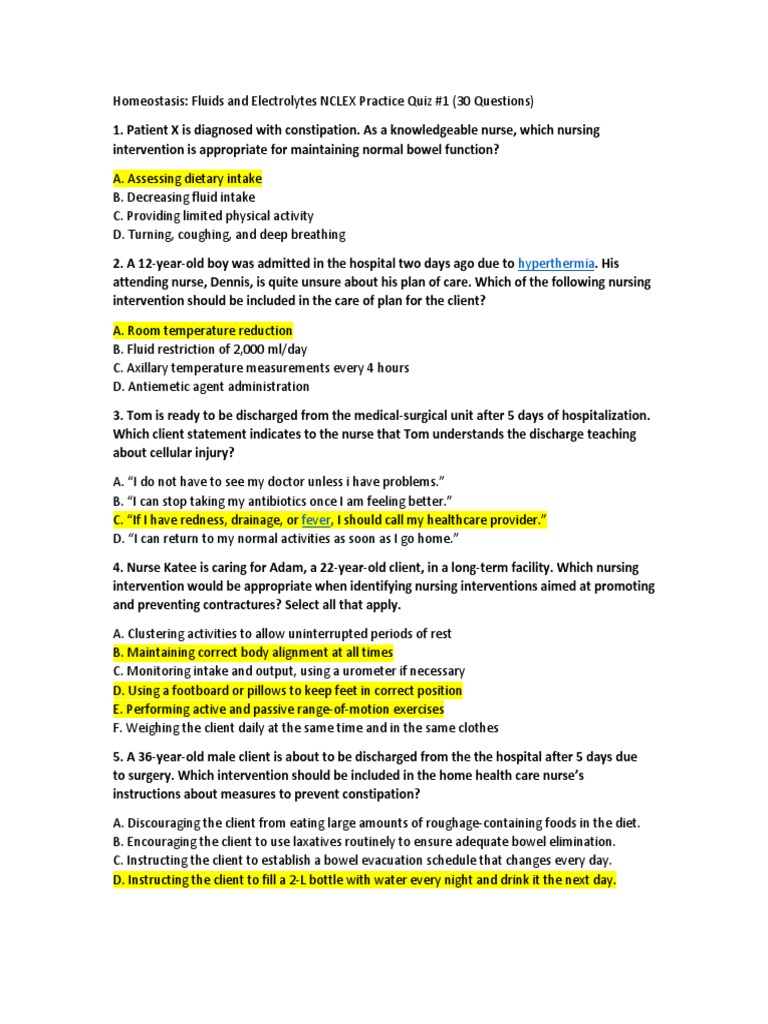 Electrolyte Homeostasis in Nursing Care | PDF | Breathing | Potassium