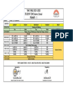 TIME TABLE 2021-2022 STUDENT ONE Islamic School Primary - 1