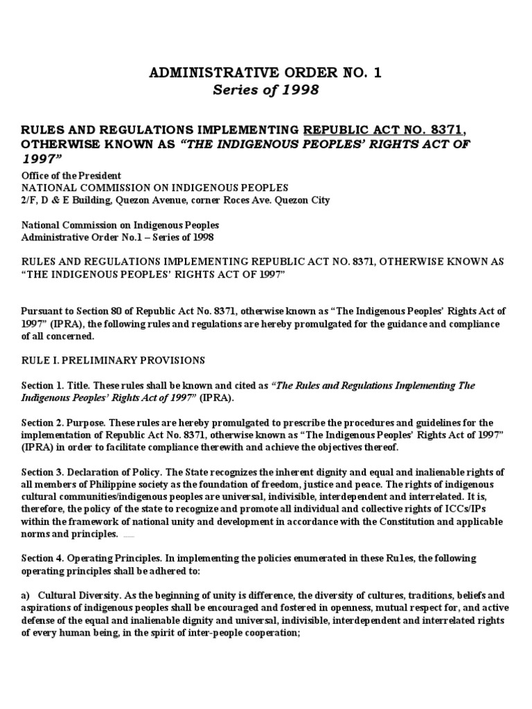 IRR of IPRA | PDF | Intellectual Property | Property