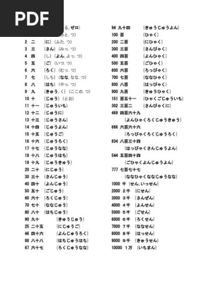 Japanese Numbers | PDF