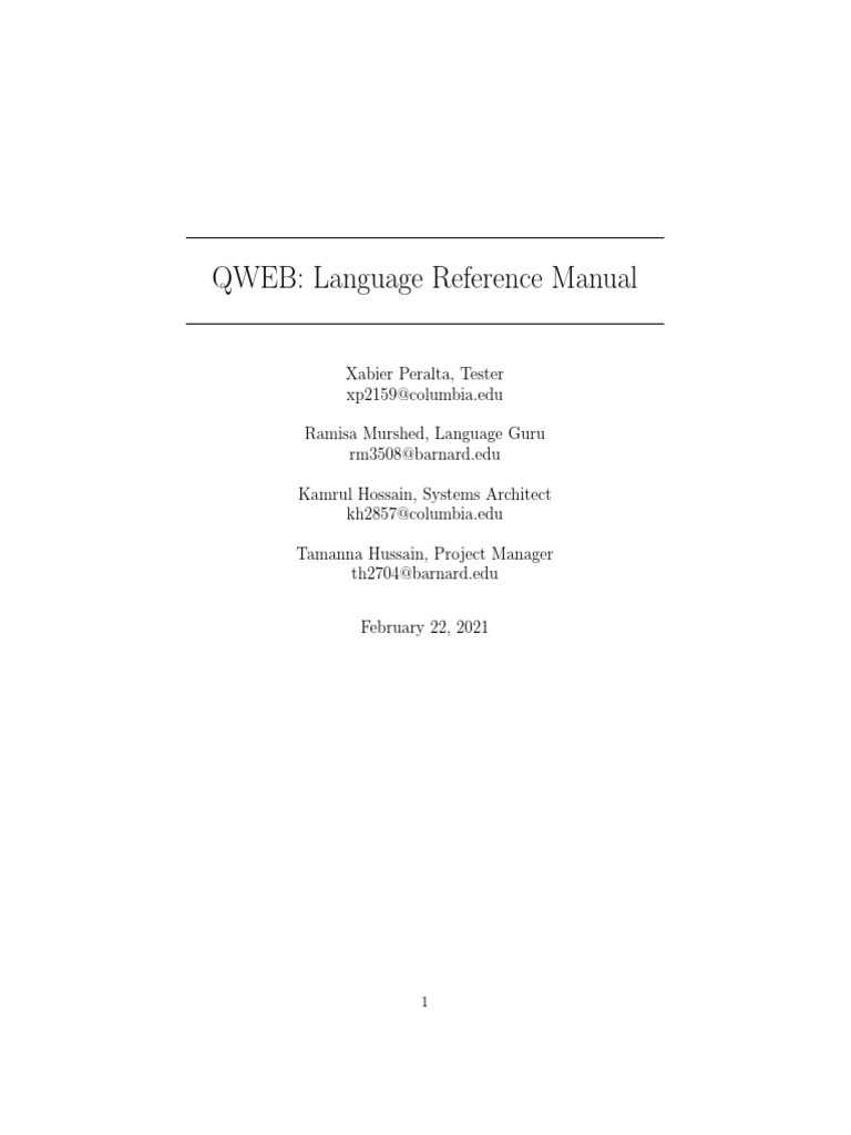 QWEB Language Reference Guide | PDF | Boolean Data Type | Computer Science