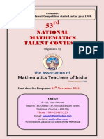 National Mathematics Talent Contests: Preamble: The First Official Talent Competition Started in The Year 1968