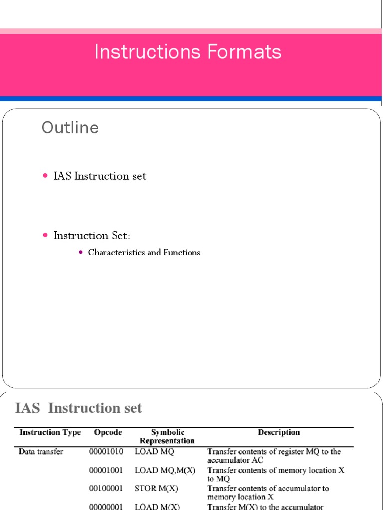 Instructions Formats: July 15, Monday | PDF | Central Processing Unit ...