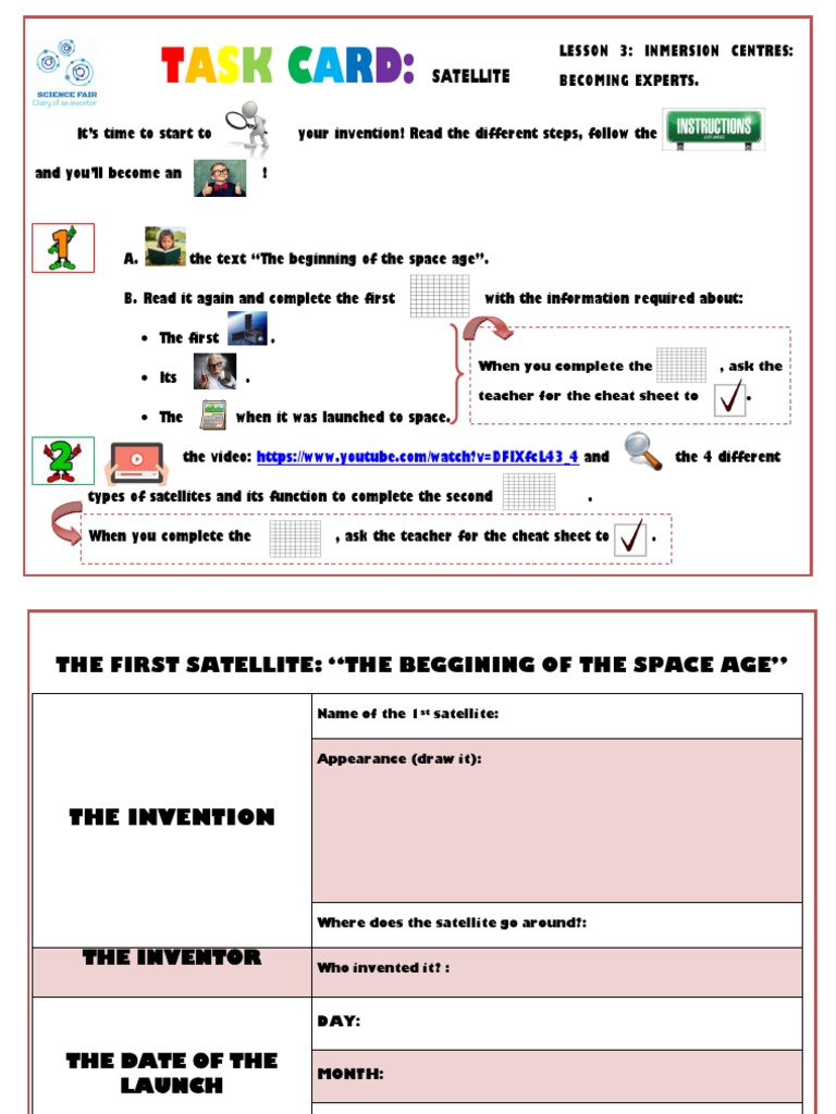Task Card Satellite | PDF | Foreign Language Studies | Science ...