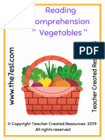 Reading Comprehension Vegetables Copyright Teacher Created Resources PDF