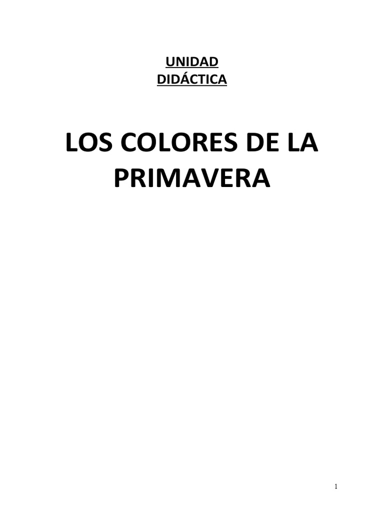 Actividades Didácticas de Primavera Infantil | PDF | Pinturas ...