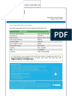 Dear Valued SBI Debit Card Holder,: Description Value