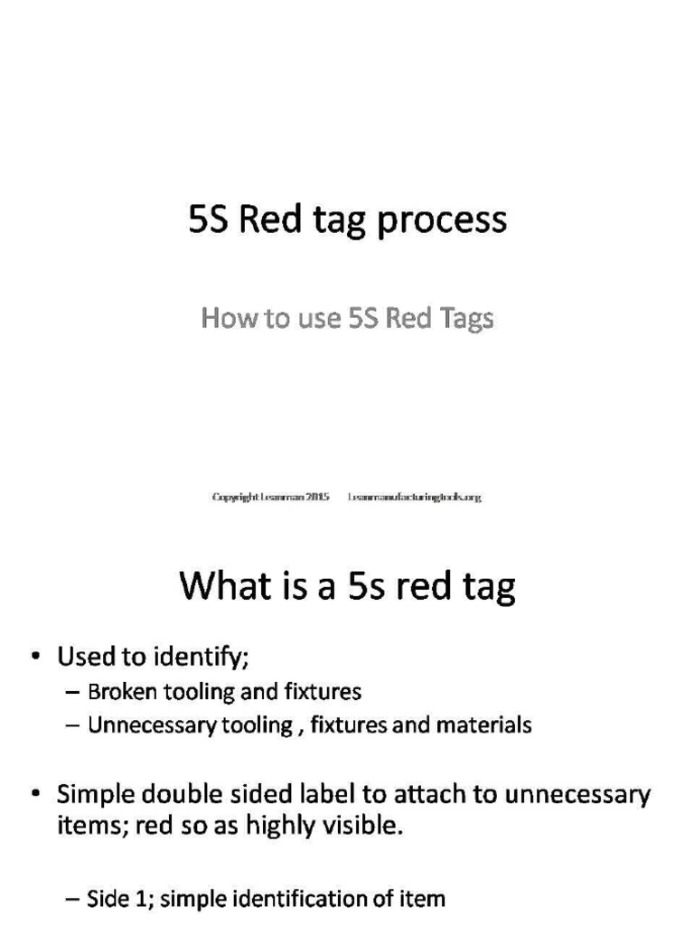 LMT 5S Red Tag | PDF