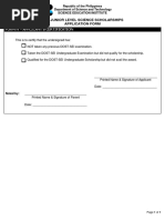 DOST Form D: Good Health Certification | PDF