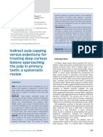 Indirect Pulp Capping Versus Pulpotomy For Treating Deep Carious Lesions Approaching The Pulp in Primary Teeth: A Systematic Review