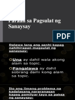 Paraan Sa Pagsulat NG Sanaysay