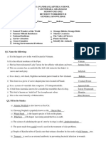 Revision Worksheet on Natural Wonders, Official Residences, Environmental Issues
