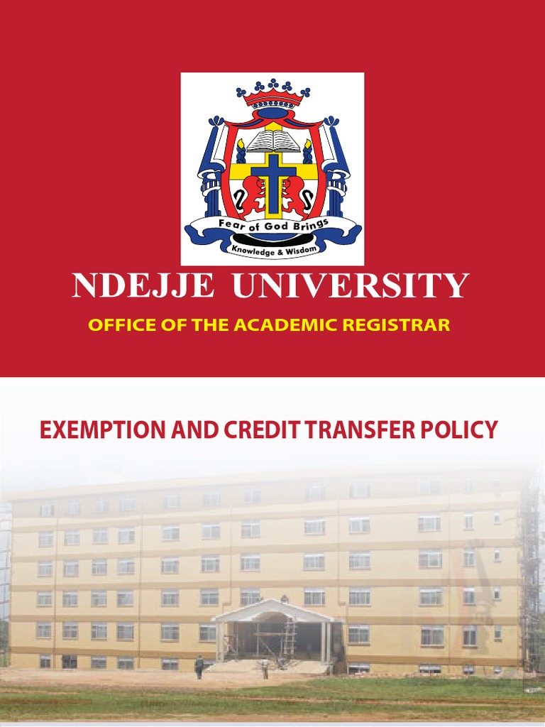 Ndejje University Exemption Policy Guide | PDF | Diploma | Academic Degree