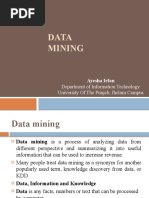 Data Mining: Department of Information Technology University of The Punjab, Jhelum Campus