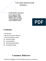 Consumer Behavior Model:: Group Members: (Group:1)