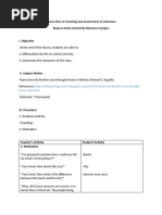 Lesson Plan in Teaching and Assessment of Literature Bulacan State University Meneses Campus