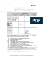 Test Levels Exercise 2 - 1 Match Statements With Test Levels