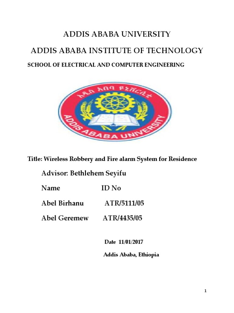 Addis Ababa University Addis Ababa Institute of Technology | PDF ...