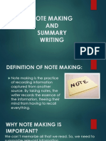 Summary and Note Making