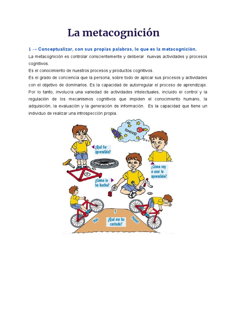 Estrategias y Modalidades de Metacognición | PDF | Teoria de la mente ...